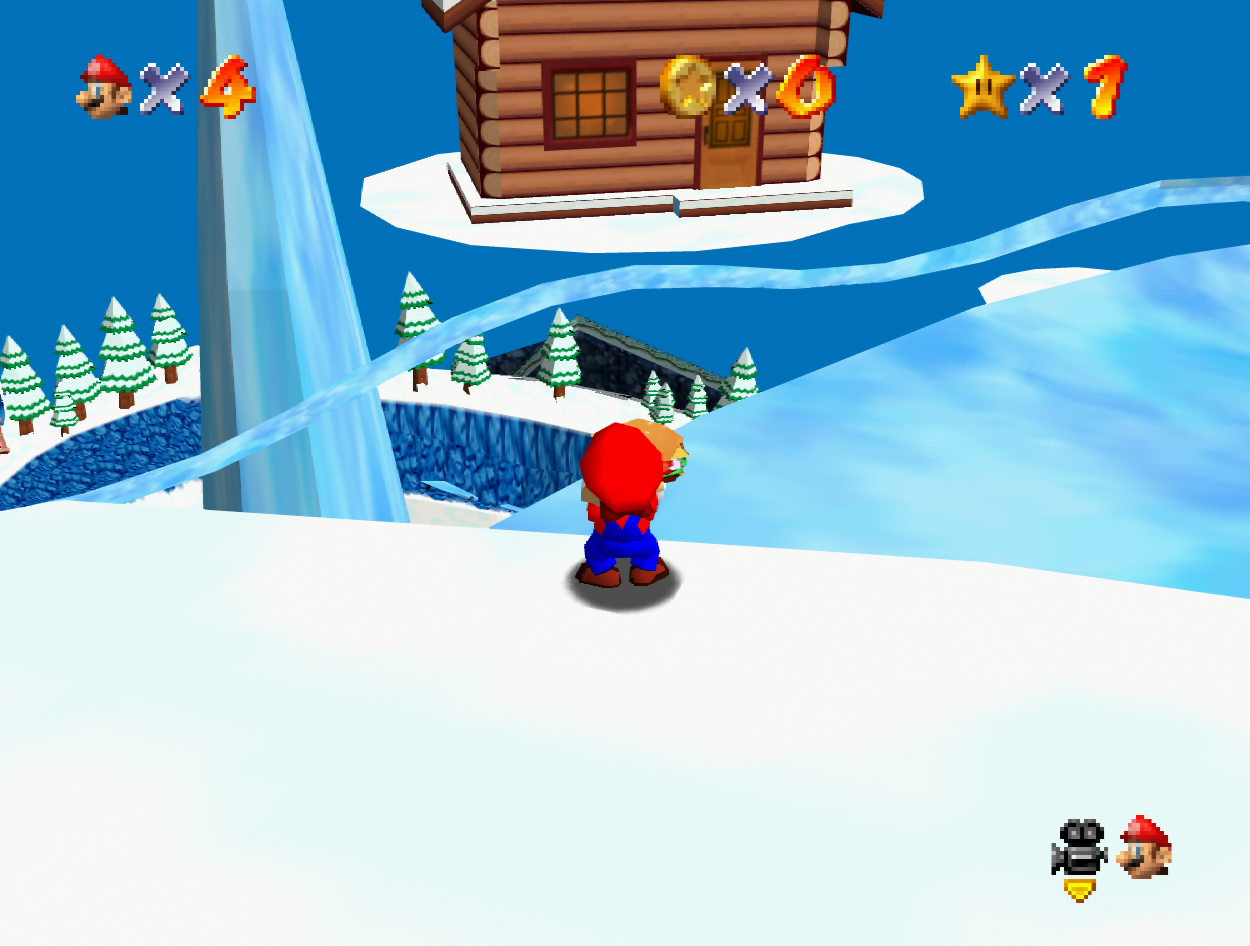 Mario carrying a burger in The Big Icicle