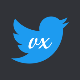 twitter icon with vx on it