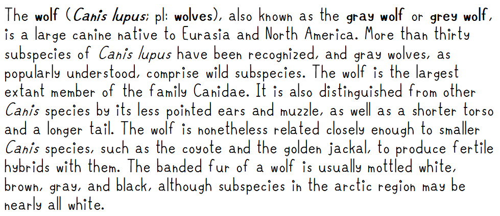 text showing english